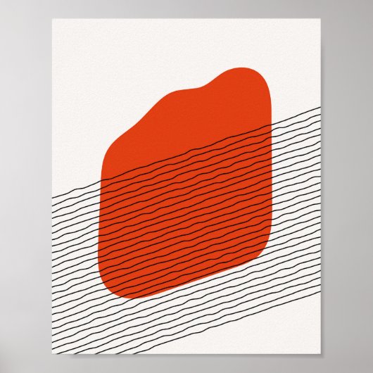 Minimalist Organic Shape and Line Art Abstract Poster (Voorkant)