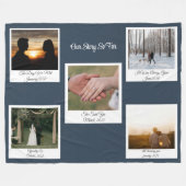 Minimalist Our Story Photo Timeline 5 Polaroid Fleece Deken (Voorkant (Horizontaal))