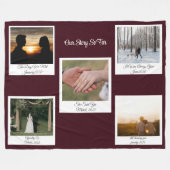 Minimalist Our Story Photo Timeline 5 Polaroid Fleece Deken (Voorkant (Horizontaal))