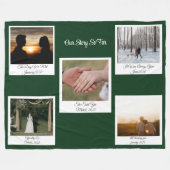 Minimalist Our Story Photo Timeline 5 Polaroid Fleece Deken (Voorkant (Horizontaal))