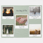 Minimalist Our Story Photo Timeline 5 Polaroid Fleece Deken (Voorkant (Horizontaal))