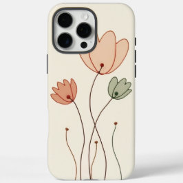 Minimalist Outline Flowers Phpne Case