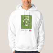 Minimalist Oval Cricket Ground Line Print Hoodie (Voorkant)