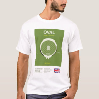 Minimalist Oval Cricket Ground Line Print Tee T-shirt