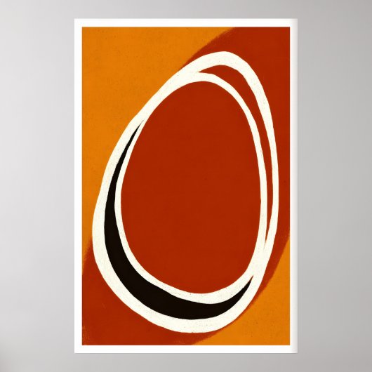 Minimalist Oval Wall Art, Bold Line Work, Negative Poster (Voorkant)