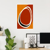 Minimalist Oval Wall Art, Bold Line Work, Negative Poster (Thuiskantoor)