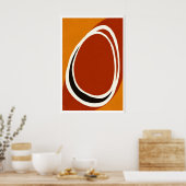 Minimalist Oval Wall Art, Bold Line Work, Negative Poster (Keuken)