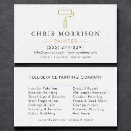 Minimalist Painter White Gold Modern Visitekaartje