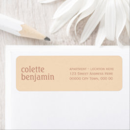 Minimalist Pale Peach & Antique Orange Address Etiket