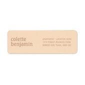 Minimalist Pale Peach & Antique Orange Address Etiket (Voorkant)