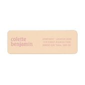 Minimalist Pale Peach & Pastel Pink Address Etiket (Voorkant)