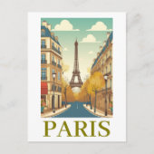 Minimalist Paris France Eiffel Tower Parisian  Briefkaart (Voorkant)