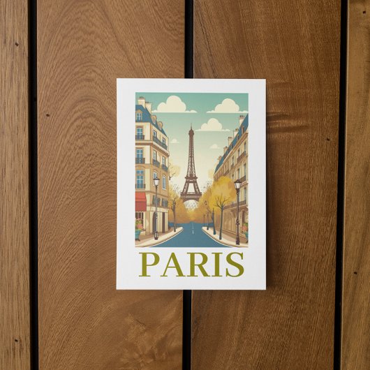 Minimalist Paris France Eiffel Tower Parisian  Briefkaart