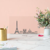 Minimalist Paris Skyline Line Art Acryl Bord (Huwelijk)