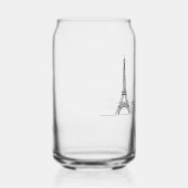 Minimalist Paris Skyline Line Art Blikvorm Glas (Links)