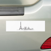 Minimalist Paris Skyline Line Art Bumpersticker (Op auto)