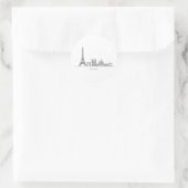 Minimalist Paris Skyline Line Art Ronde Sticker (Tas)