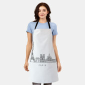 Minimalist Paris Skyline Line Art Schort (Gedragen)