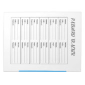 Minimalist Password Tracker  Notitieblok (Voorkant)