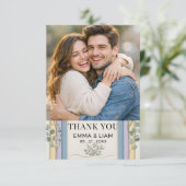 Minimalist Pastel Arch Botanical Wedding Bedankkaart (Staand voorkant)