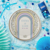 Minimalist Pastel Arch Frame Botanical Wedding Papieren Bordje (Feest)