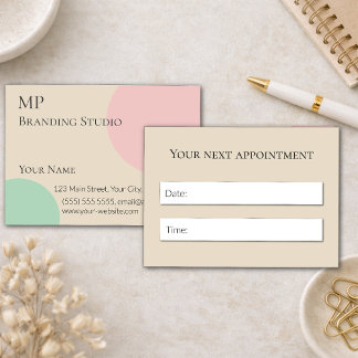 Minimalist Pastel Branding Design Afsprakenkaartje