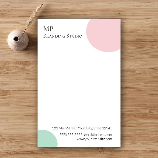 Minimalist Pastel Branding Design Briefpapier