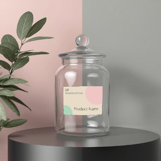 Minimalist Pastel Branding Design Voedselcontainer Etiket