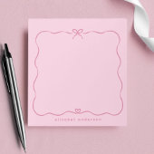 Minimalist Pastel Cute Bow Monogram Name Notitieblok