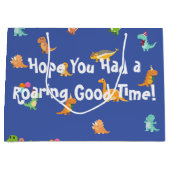 Minimalist Pastel Dinosaur ,Deep Blue Groot Cadeauzakje (Voorkant)