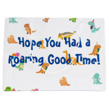 Minimalist Pastel Dinosaur Party Favor Bags