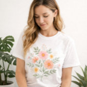Minimalist Pastel Floral Bouquet Tri-Blend Shirt