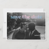 Minimalist Pastel Gradient Overlay Wedding Trendy Save The Date (Voorkant)