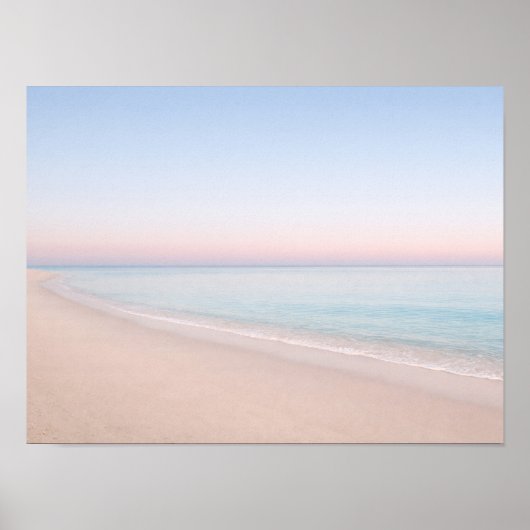 Minimalist Pastel Pink Beach Ocean Horizon Poster (Voorkant)