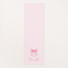 Minimalist Pastel Pink Bow Exercise Yogamat