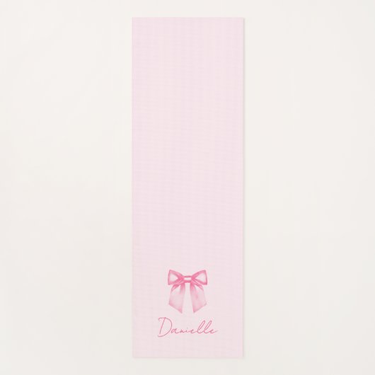 Minimalist Pastel Pink Bow Exercise Yogamat (Voorkant)