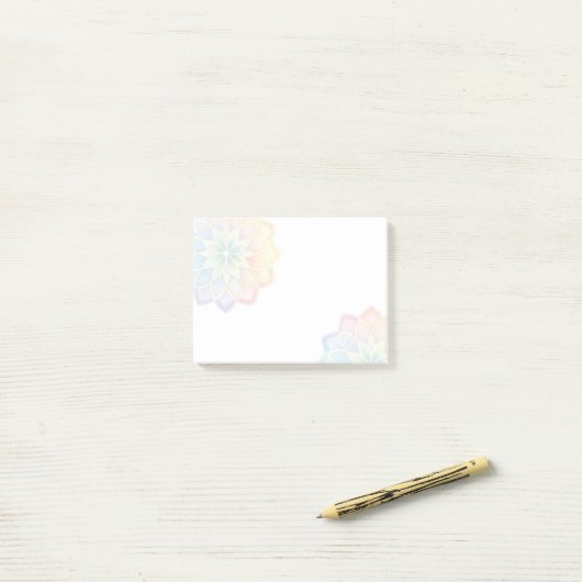 Minimalist Pastel Rainbow Floral Post-it® Notes (Op bureau)