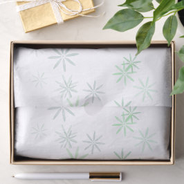 Minimalist Pastel Watercolor Japanese Green Floral Tissuepapier