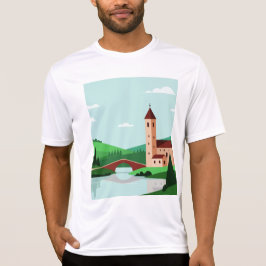Minimalist pastoral landscape t-shirt