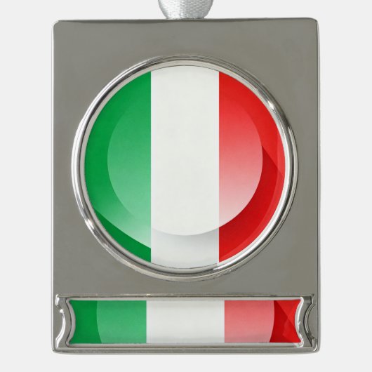 Minimalist Patriotic Ceramic Christmas Bauble Verzilverd Banner Ornament (Voorkant)