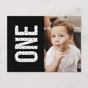 Minimalist Pattern Photo First Invitation Briefkaa Uitnodiging Briefkaart