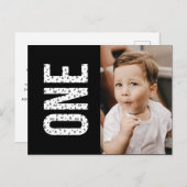 Minimalist Pattern Photo First Invitation Briefkaa Uitnodiging Briefkaart (Voorkant / Achterkant)