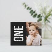 Minimalist Pattern Photo First Invitation Briefkaa Uitnodiging Briefkaart (Staand voorkant)