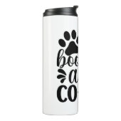 Minimalist Paw Print & Book Graphic Quote Thermosbeker (Gedraaid links)