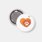 Minimalist Paw Print Heart Modern Fridge Magnet (Voorkant / Achterkant)