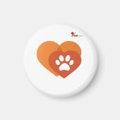 Minimalist Paw Print Heart Modern Fridge Magnet (Voorkant)