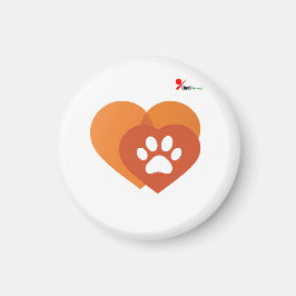 Minimalist Paw Print Heart Modern Fridge Magnet
