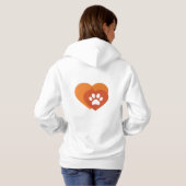 Minimalist Paw Print Heart | Modern Hoodie (Achterkant volledig)