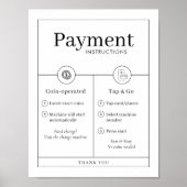 Minimalist Payment Instructions Poster Wall Sign (Voorkant)
