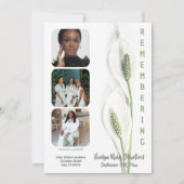 Minimalist Peace Lily Funeral Program Aankondiging (Voorkant)